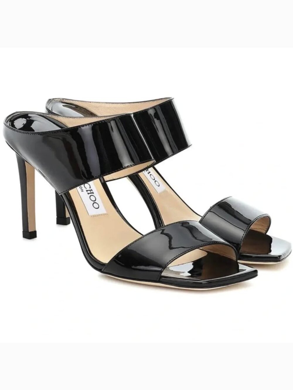Jimmy Choo Hira 85 Black Patent Leather Sz 39.5 / 9.5